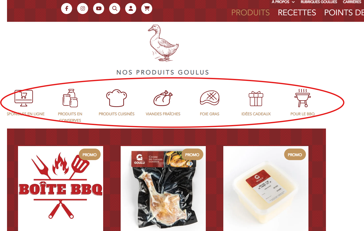 exemple de catégorisation de produits