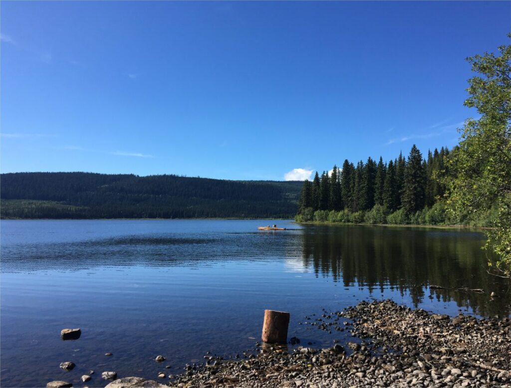 Photo d'un lac calme
